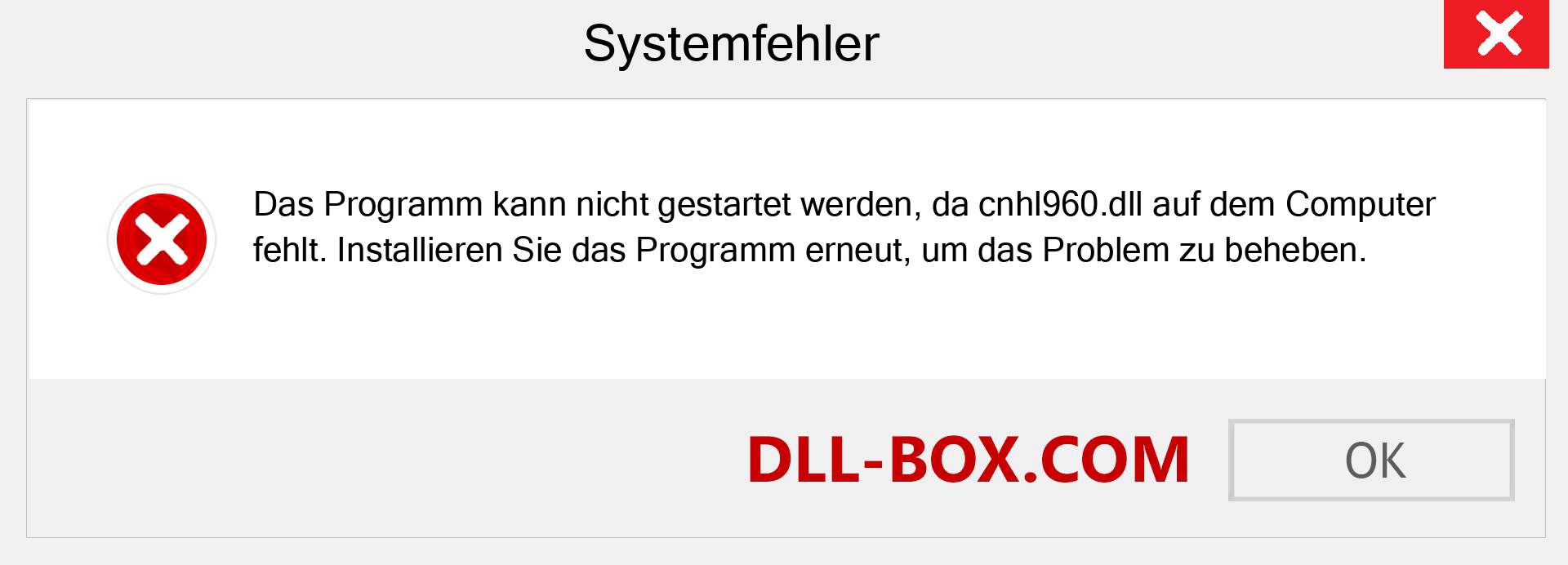 cnhl960.dll-Datei fehlt?. Download für Windows 7, 8, 10 - Fix cnhl960 dll Missing Error unter Windows, Fotos, Bildern