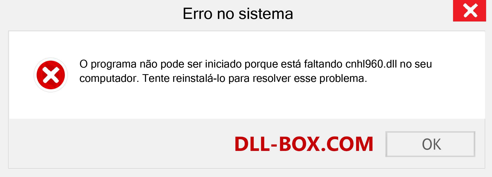 Arquivo cnhl960.dll ausente ?. Download para Windows 7, 8, 10 - Correção de erro ausente cnhl960 dll no Windows, fotos, imagens